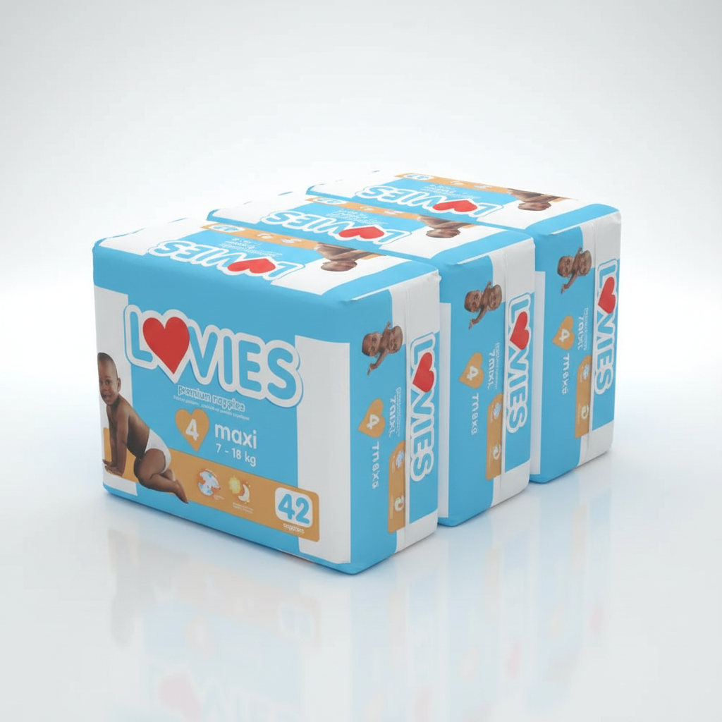 Lovies Triple Nappies Pack - Size 4 Maxi (3x42 = 126 Nappies)